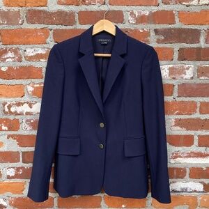 Theory Teshonna Two Button Wool Blazer Navy Size 8‎